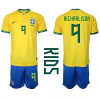 Brasilien Richarlison #9 Hemmatröja Barn VM 2022 Kortärmad (+ Korta byxor)